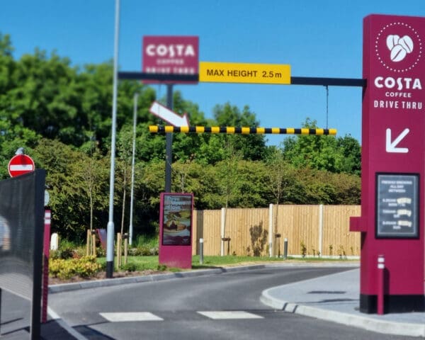 Costa Coffee drive through entrance