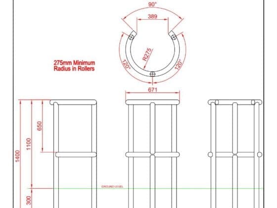 Example of a data sheet for a horseshoe column protector.